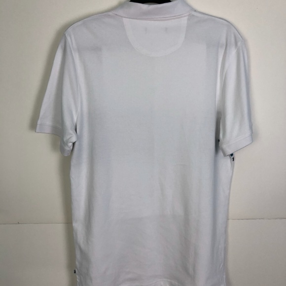 Denver Hayes Polo White/Blue Striped Golf Shirts - Picture 3 of 8